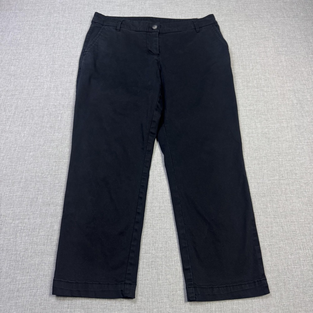Tommy Bahama Pants Womens 6 Black Chino Straight Twill Cotton Lyocell Stretch